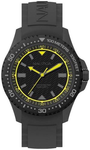 Nautica Herreklokke NAPMAU006 Sort/Gummi Ø44 mm