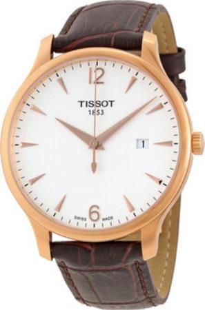 Tissot Herreklokke T063.610.36.037.00 Tradition Hvit/Lær Ø42 mm