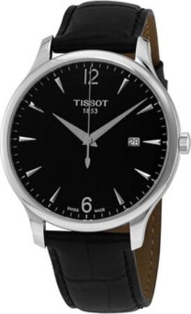 Tissot Herreklokke T063.610.16.057.00 Tradition Sort/Lær Ø42 mm