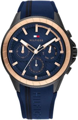 Tommy Hilfiger Herreklokke 1791860 Aiden Blå/Gummi Ø45 mm