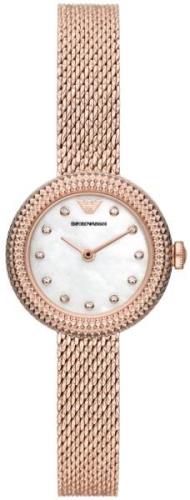 Emporio Armani Dameklokke AR11416 Rosa Hvit/Rose-gulltonet stål Ø26