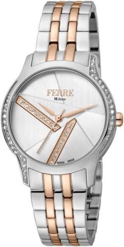 Ferrè Milano Dameklokke FM1L145M0101 Sølvfarget/Rose-gulltonet