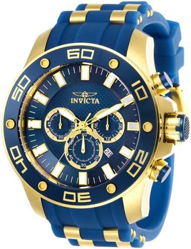 Invicta Herreklokke 26087 Pro Diver Blå/Gulltonet stål Ø50 mm