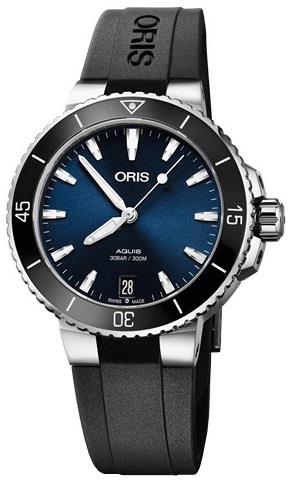 Oris Dameklokke 01 733 7731 4135-07 4 18 64FC Diving Blå/Gummi