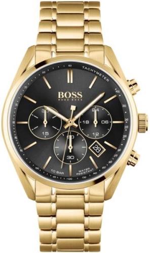 Hugo Boss Herreklokke 1513848 Champion Sort/Gulltonet stål Ø44 mm