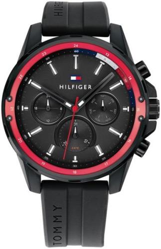 Tommy Hilfiger Herreklokke 1791793 Mason Sort/Gummi Ø45 mm