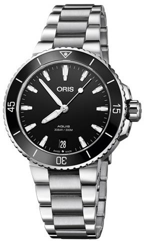 Oris Dameklokke 01 733 7731 4154-07 8 18 05P Diving Sort/Stål Ø36.5