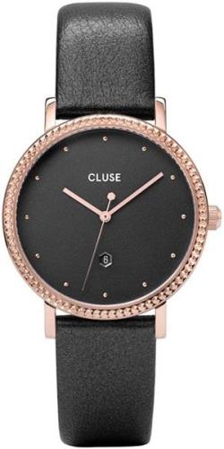 Cluse Dameklokke CW0101209007 Sort/Lær Ø33 mm