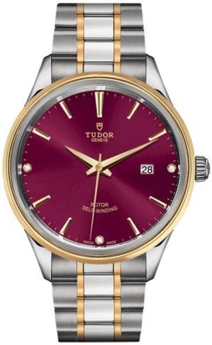 Tudor Herreklokke M12703-0015 Style Rød/Gulltonet stål Ø41 mm