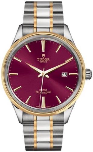 Tudor Herreklokke M12703-0013 Style Rød/Gulltonet stål Ø41 mm