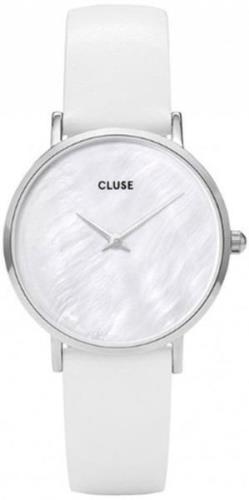 Cluse Dameklokke CL30060 Minuit Hvit/Lær Ø33 mm