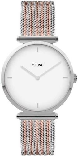 Cluse Dameklokke CW0101208003 Hvit/Rose-gulltonet stål Ø33 mm