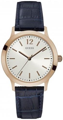 Guess Herreklokke W0922G7 Dress Sølvfarget/Lær Ø39 mm