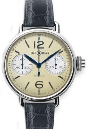 Bell & Ross Herreklokke BRWW1-MONO-IVO-SCR WW1 Antikk hvit/Lær