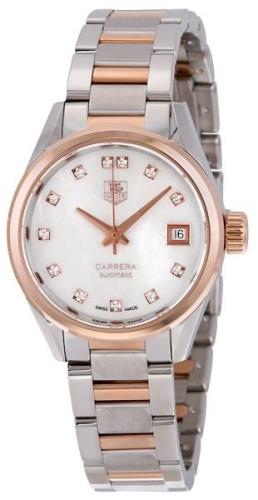 TAG Heuer Dameklokke WAR2452.BD0777 Carrera Lady Hvit/18 karat rosé