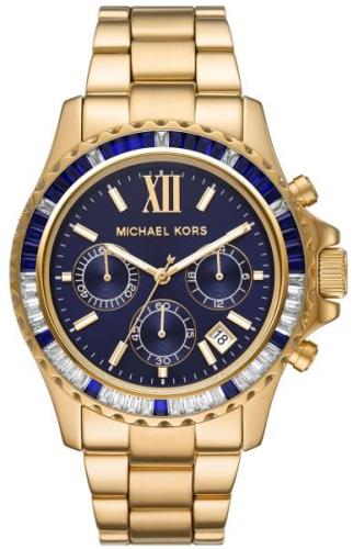 Michael Kors Dameklokke MK6971 Everest Blå/Gulltonet stål Ø42 mm