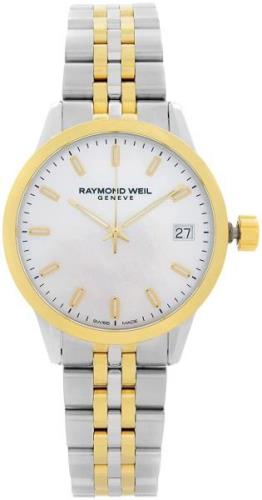 Raymond Weil Dameklokke 5634-STP-97021 Freelancer Hvit/Gulltonet