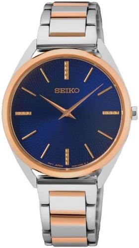 Seiko Dameklokke SWR060P1 Dress Blå/Rose-gulltonet stål Ø32 mm