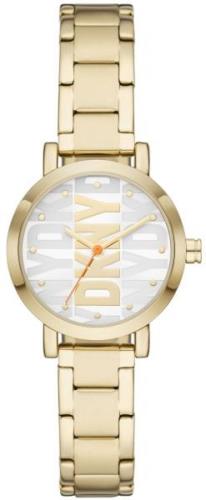 DKNY Dameklokke NY6647 Soho Sølvfarget/Gulltonet stål Ø28 mm