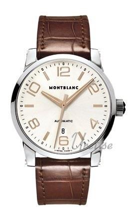 Montblanc Herreklokke 101550 Timewalker XL Hvit/Lær Ø42 mm