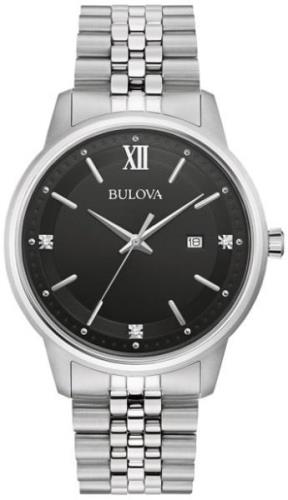 Bulova Herreklokke 96D151 Diamond Sort/Stål Ø41 mm