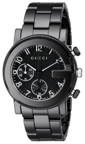 Gucci Herreklokke YA101352 G Chrono Sort/Keramik Ø38 mm