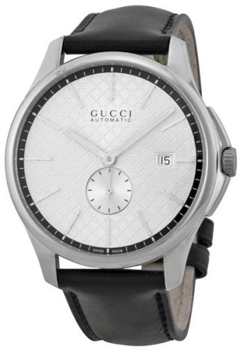 Gucci Herreklokke YA126313 G-Timeless Sølvfarget/Lær Ø40 mm