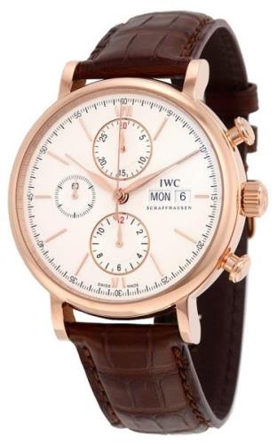 IWC Herreklokke IW391020 Portofino Sølvfarget/Lær Ø42 mm