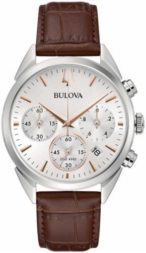 Bulova Herreklokke 96B370 Precisionist Sølvfarget/Lær Ø42 mm