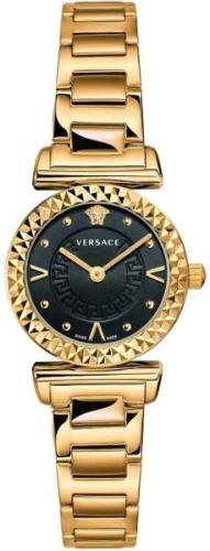 Versace Dameklokke VEAA00518 Mini Vanity Sort/Gulltonet stål Ø28 mm