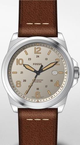 Fossil Herreklokke FS5919 Bronson Antikkhvit/Lær Ø40 mm