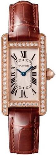 Cartier Dameklokke WJTA0028 Tank Americaine Sølvfarget/Lær