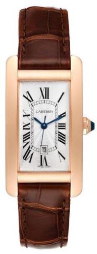 Cartier Herreklokke W2620030 Tank Americaine Sølvfarget/Lær