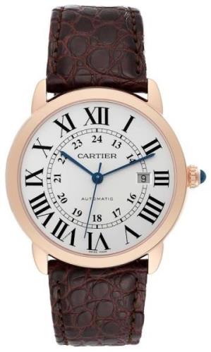 Cartier Herreklokke W6701009 Ronde Sølvfarget/Lær Ø42 mm