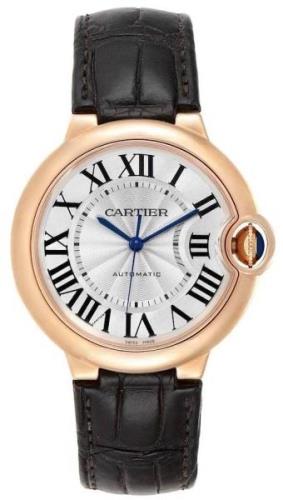 Cartier Dameklokke WGBB0009 Ballon Blue Sølvfarget/Lær Ø36.6 mm