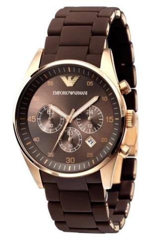 Emporio Armani Herreklokke AR5890 Sportivo Brun/Gummi Ø43 mm