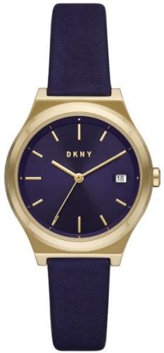 DKNY Dameklokke NY2971 Parsons Blå/Lær Ø34 mm