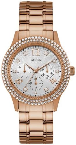 Guess Bedazzle Dameklokke W1097L3 Sølvfarget/Rose-gulltonet stål