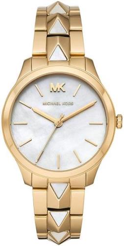 Michael Kors Runway Dameklokke MK6689 Hvit/Gulltonet stål Ø38 mm