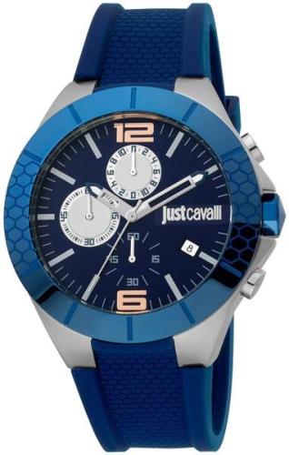 Just Cavalli 99999 Herreklokke JC1G081P0035 Blå/Gummi Ø44 mm