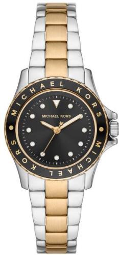 Michael Kors Kenly Dameklokke MK6955 Sort/Gulltonet stål Ø33 mm