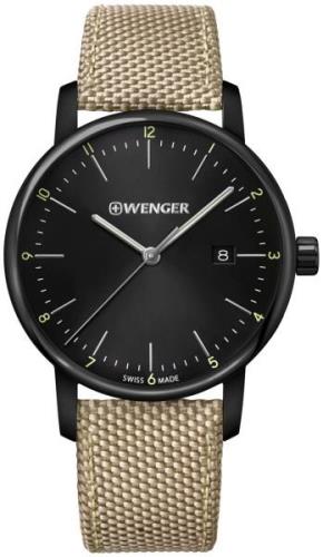 Wenger 99999 Herreklokke 01.1741.138 Sort/Lær Ø42 mm