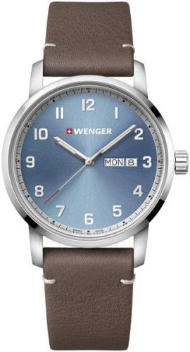 Wenger 99999 Herreklokke 01.1541.118 Blå/Lær Ø42 mm