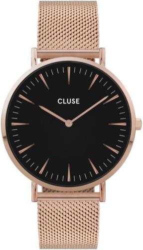 Cluse 99999 Dameklokke CW0101201003 Sort/Rose-gulltonet stål Ø38 mm