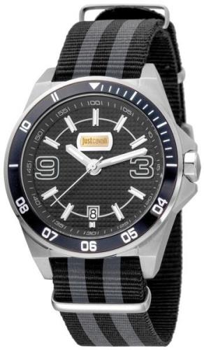 Just Cavalli Sport Herreklokke JC1G014L0025 Sort/Tekstil Ø40 mm