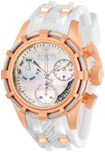 Invicta Reserve Dameklokke 30534 Hvit/Rose-gulltonet stål Ø40 mm