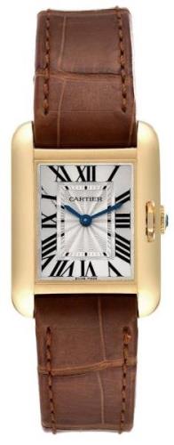 Cartier Tank Anglaise Dameklokke W5310028 Sølvfarget/Lær