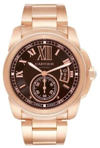 Cartier Calibre de Cartier Herreklokke W7100040 Brun/18 karat rosé