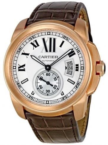 Cartier Calibre de Cartier Herreklokke W7100009 Sølvfarget/Lær Ø42