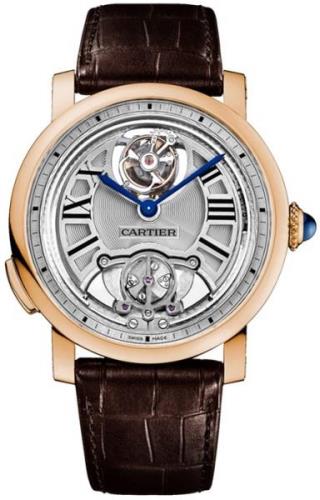 Cartier Rotonde De Cartier Herreklokke W1556229 Sølvfarget/Lær Ø45